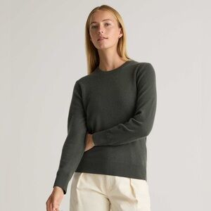 Quince Dark Green Crew Neck Sweater